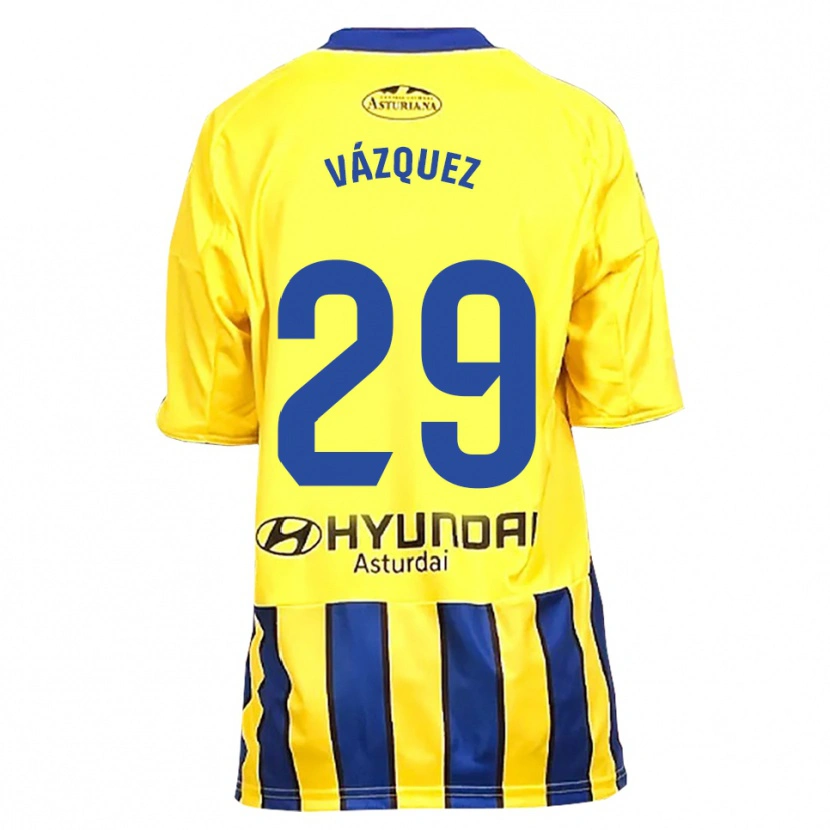 Danxen Dame Jaime Vázquez #29 Gul Blå Bortetrøye Drakt Trøye 2025/26 Skjorter T-Skjorte
