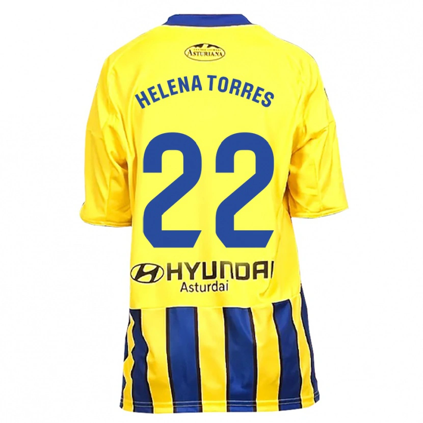 Danxen Dame Helena Torres Maiquez #22 Gul Blå Bortetrøye Drakt Trøye 2025/26 Skjorter T-Skjorte