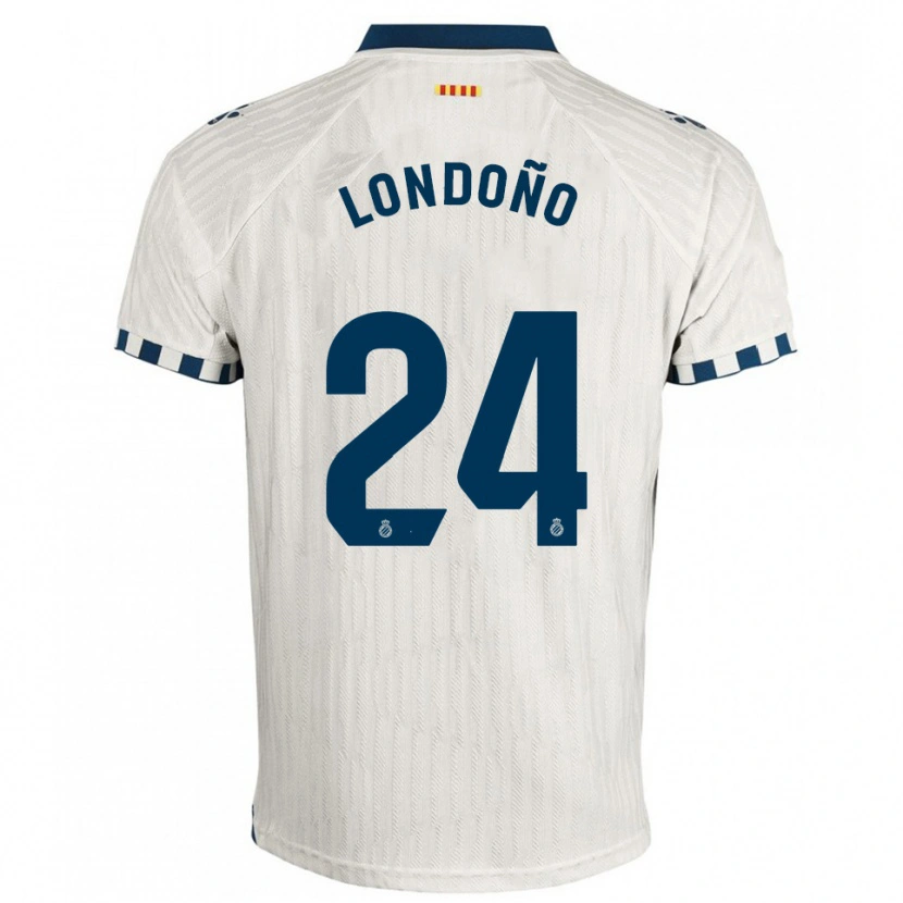 Danxen Dame Miguel Londoño #24 Hvit Blå Bortetrøye Drakt Trøye 2025/26 Skjorter T-Skjorte