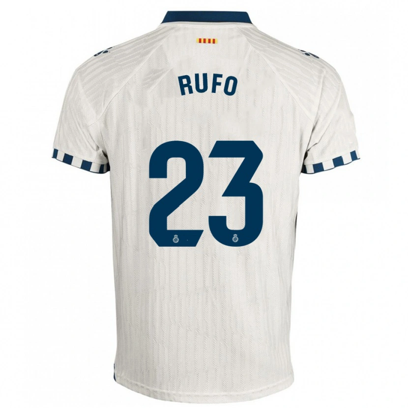 Danxen Dame Xavi Rufo #23 Hvit Blå Bortetrøye Drakt Trøye 2025/26 Skjorter T-Skjorte