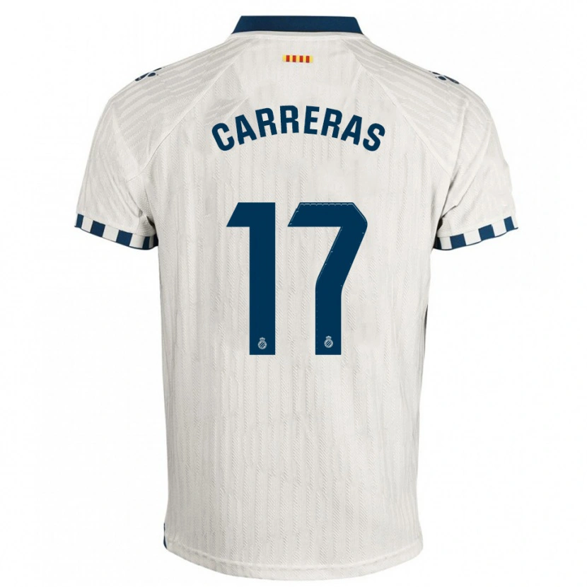 Danxen Dame Jofre Carreras #17 Hvit Blå Bortetrøye Drakt Trøye 2025/26 Skjorter T-Skjorte