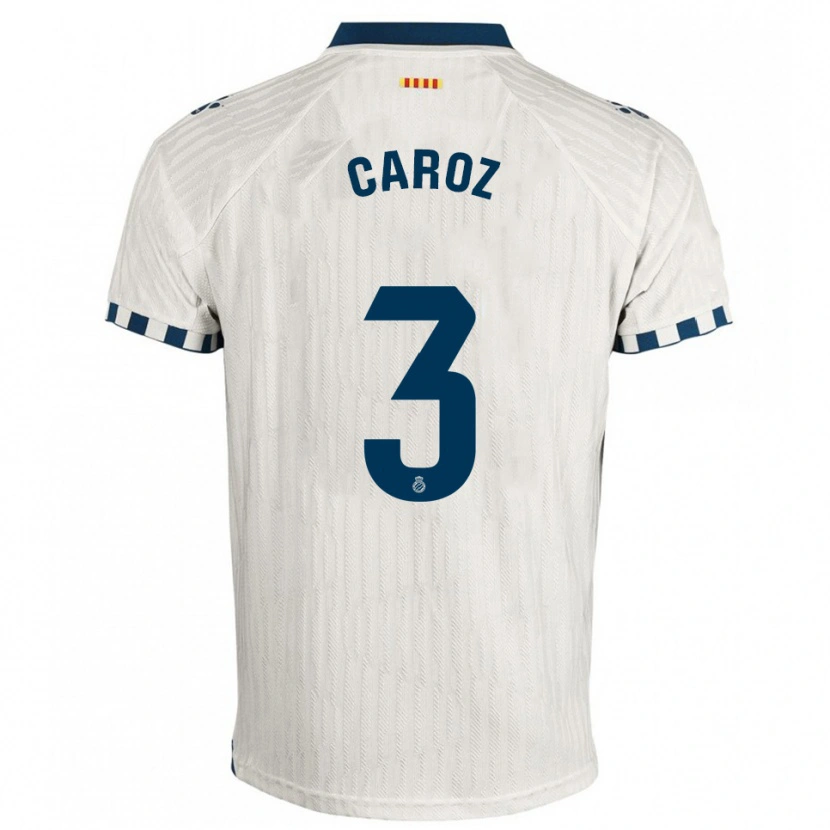 Danxen Dame Hugo Caroz #3 Hvit Blå Bortetrøye Drakt Trøye 2025/26 Skjorter T-Skjorte