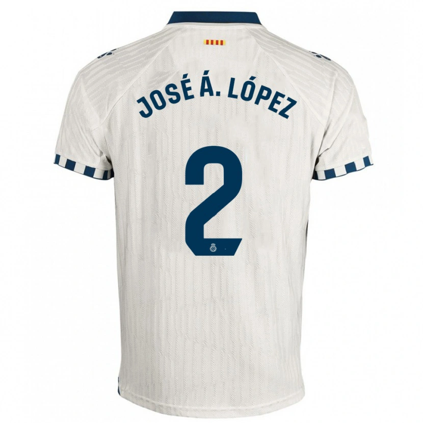Danxen Dame José Ángel López #2 Hvit Blå Bortetrøye Drakt Trøye 2025/26 Skjorter T-Skjorte