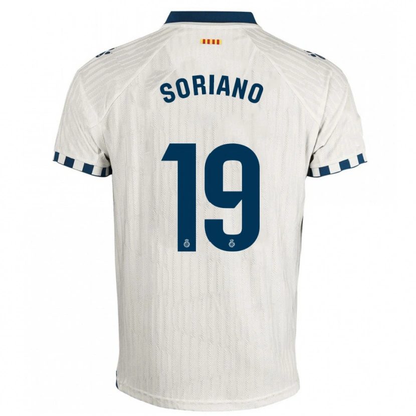 Danxen Dame Aarón Soriano #19 Hvit Blå Bortetrøye Drakt Trøye 2025/26 Skjorter T-Skjorte