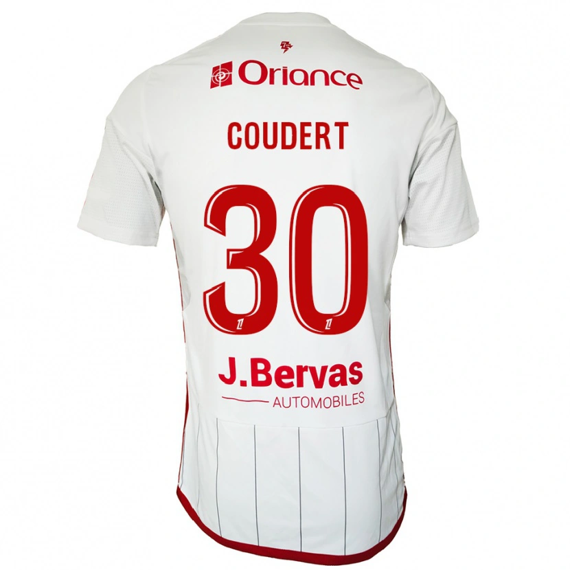Danxen Dame Grégoire Coudert #30 Hvit Rød Bortetrøye Drakt Trøye 2025/26 Skjorter T-Skjorte
