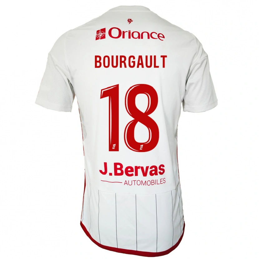Danxen Dame Justin Bourgault #18 Hvit Rød Bortetrøye Drakt Trøye 2025/26 Skjorter T-Skjorte