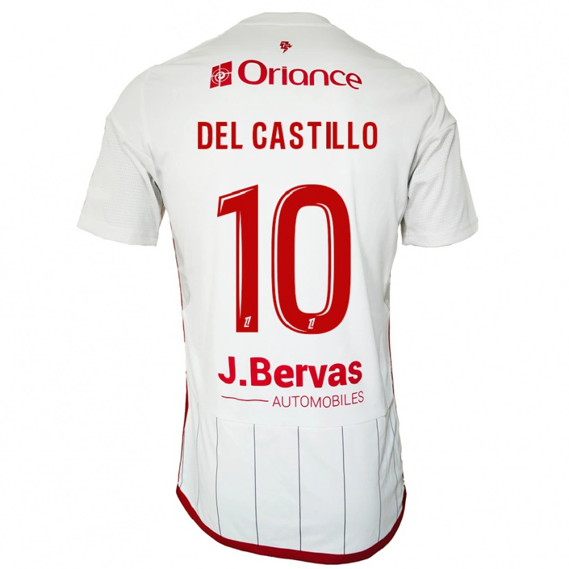 Danxen Dame Romain Del Castillo #10 Hvit Rød Bortetrøye Drakt Trøye 2025/26 Skjorter T-Skjorte
