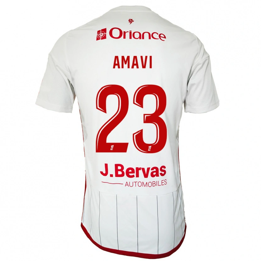 Danxen Dame Jordan Amavi #23 Hvit Rød Bortetrøye Drakt Trøye 2025/26 Skjorter T-Skjorte