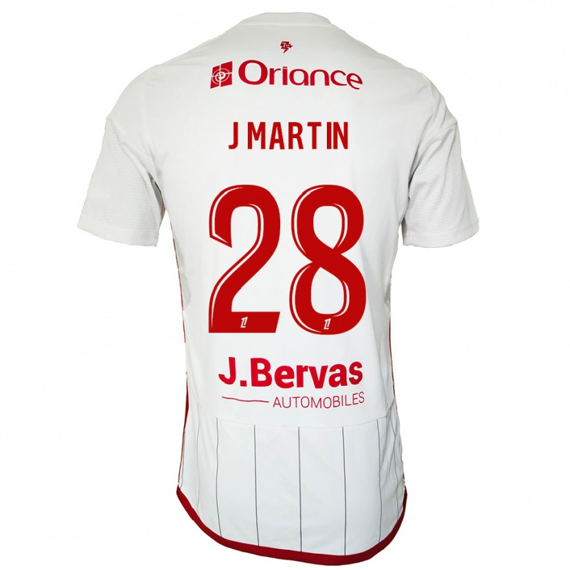 Danxen Dame Jonas Martin #28 Hvit Rød Bortetrøye Drakt Trøye 2025/26 Skjorter T-Skjorte