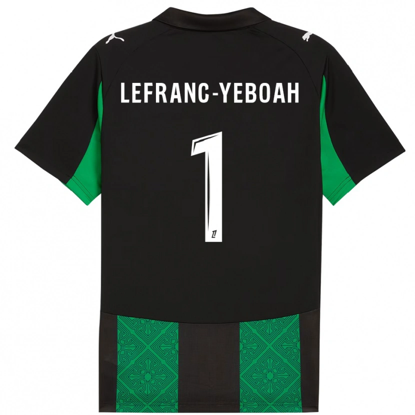 Danxen Dame Daïvy Lefranc-Yeboah #1 Svart Grønn Bortetrøye Drakt Trøye 2025/26 Skjorter T-Skjorte