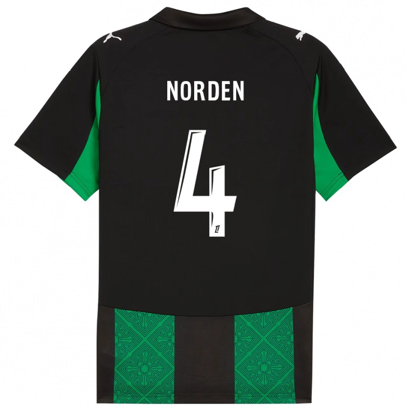 Danxen Dame Doreen Norden #4 Svart Grønn Bortetrøye Drakt Trøye 2025/26 Skjorter T-Skjorte
