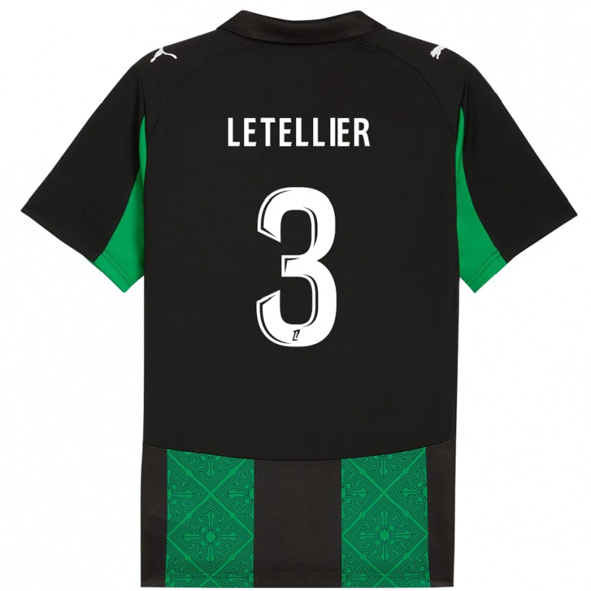 Danxen Dame Trévor Letellier #3 Svart Grønn Bortetrøye Drakt Trøye 2025/26 Skjorter T-Skjorte