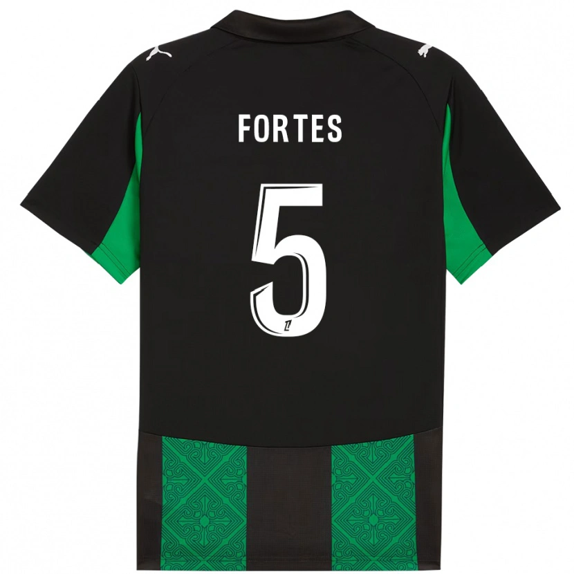 Danxen Dame Steven Fortes #5 Svart Grønn Bortetrøye Drakt Trøye 2025/26 Skjorter T-Skjorte
