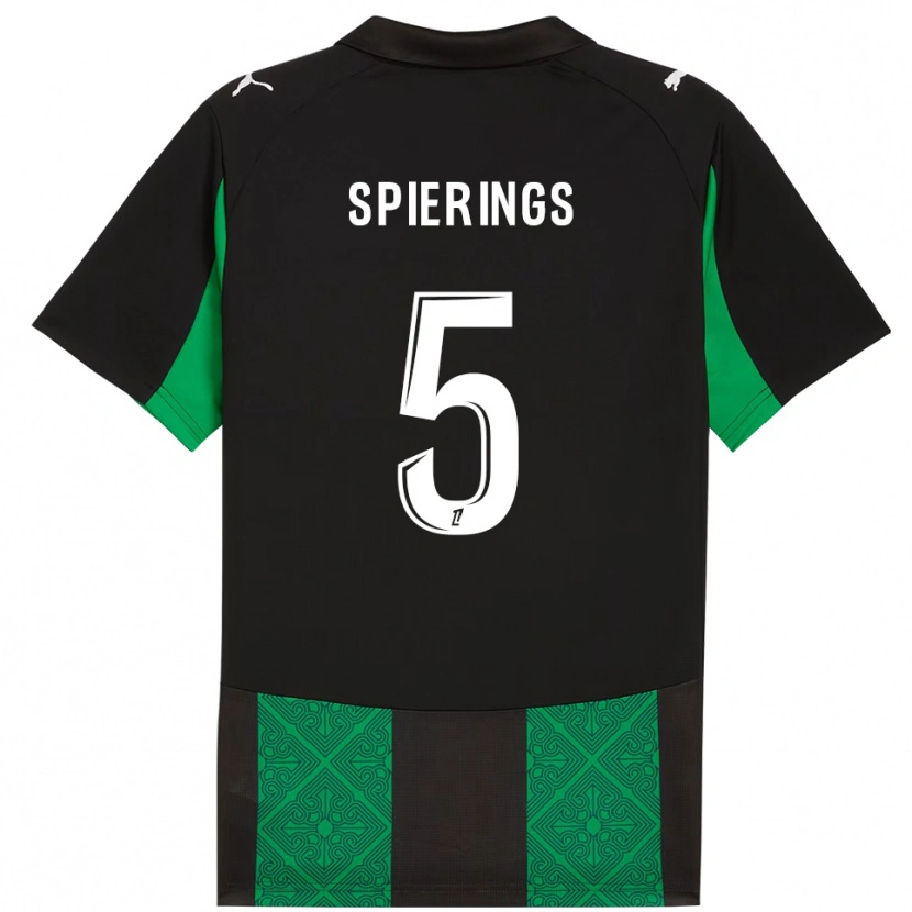 Danxen Dame Stijn Spierings #5 Svart Grønn Bortetrøye Drakt Trøye 2025/26 Skjorter T-Skjorte