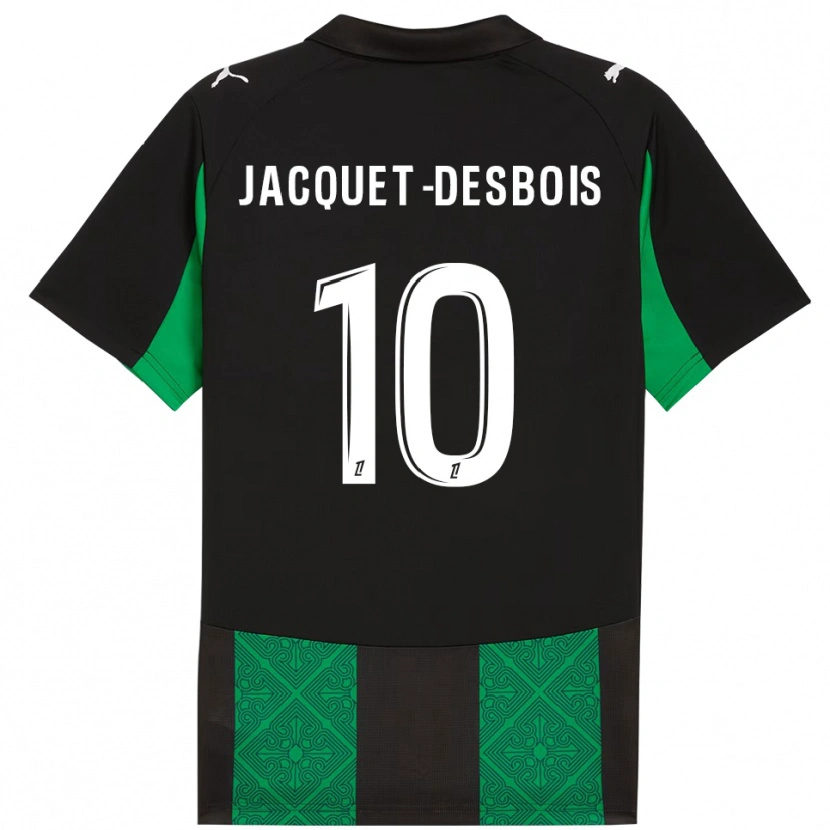 Danxen Dame Tairik Jacquet-Desbois #10 Svart Grønn Bortetrøye Drakt Trøye 2025/26 Skjorter T-Skjorte