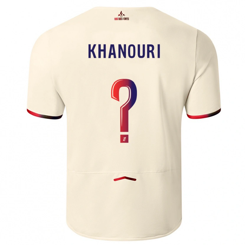 Danxen Dame Adam Khanouri #0 Off-White Rød Bortetrøye Drakt Trøye 2025/26 Skjorter T-Skjorte