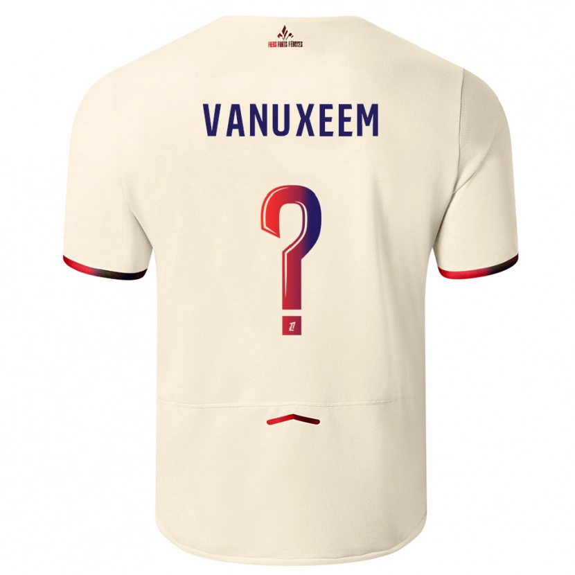 Danxen Dame Joséphine Vanuxeem #0 Off-White Rød Bortetrøye Drakt Trøye 2025/26 Skjorter T-Skjorte