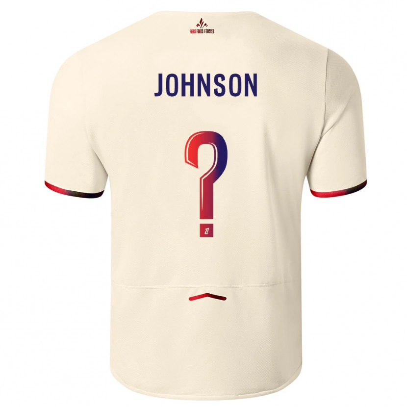 Danxen Dame Kédie Johnson #0 Off-White Rød Bortetrøye Drakt Trøye 2025/26 Skjorter T-Skjorte