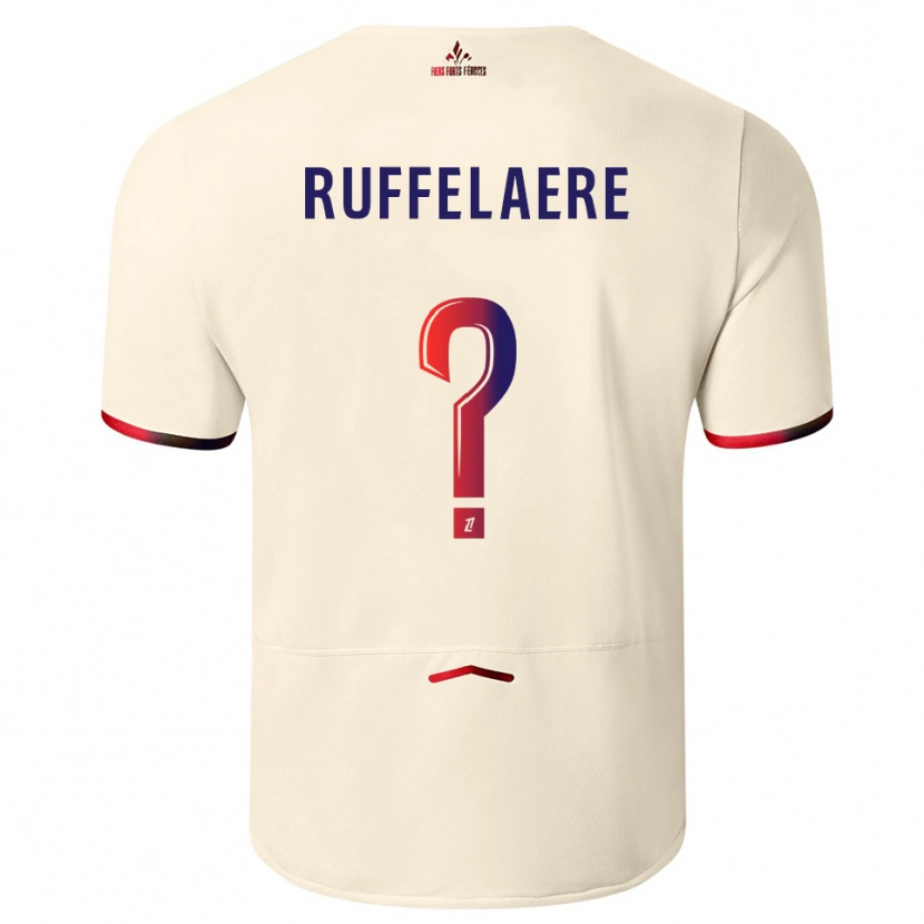 Danxen Dame Perrine Ruffelaere #0 Off-White Rød Bortetrøye Drakt Trøye 2025/26 Skjorter T-Skjorte