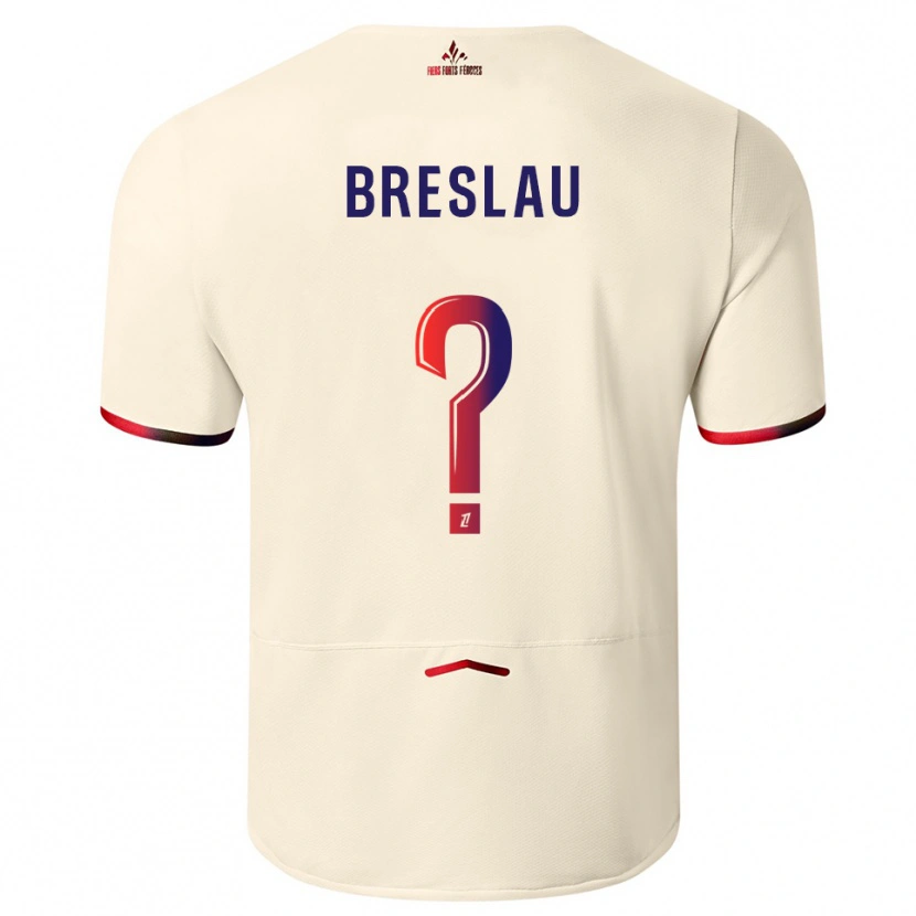 Danxen Dame Jessy Breslau #0 Off-White Rød Bortetrøye Drakt Trøye 2025/26 Skjorter T-Skjorte