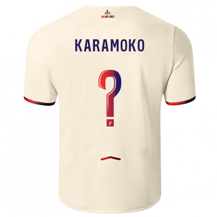 Danxen Dame Ibrahim Karamoko #0 Off-White Rød Bortetrøye Drakt Trøye 2025/26 Skjorter T-Skjorte