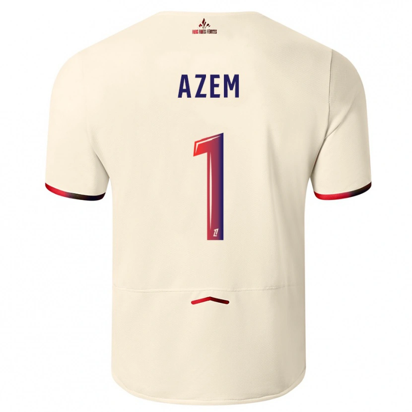 Danxen Dame Floriane Azem #1 Off-White Rød Bortetrøye Drakt Trøye 2025/26 Skjorter T-Skjorte