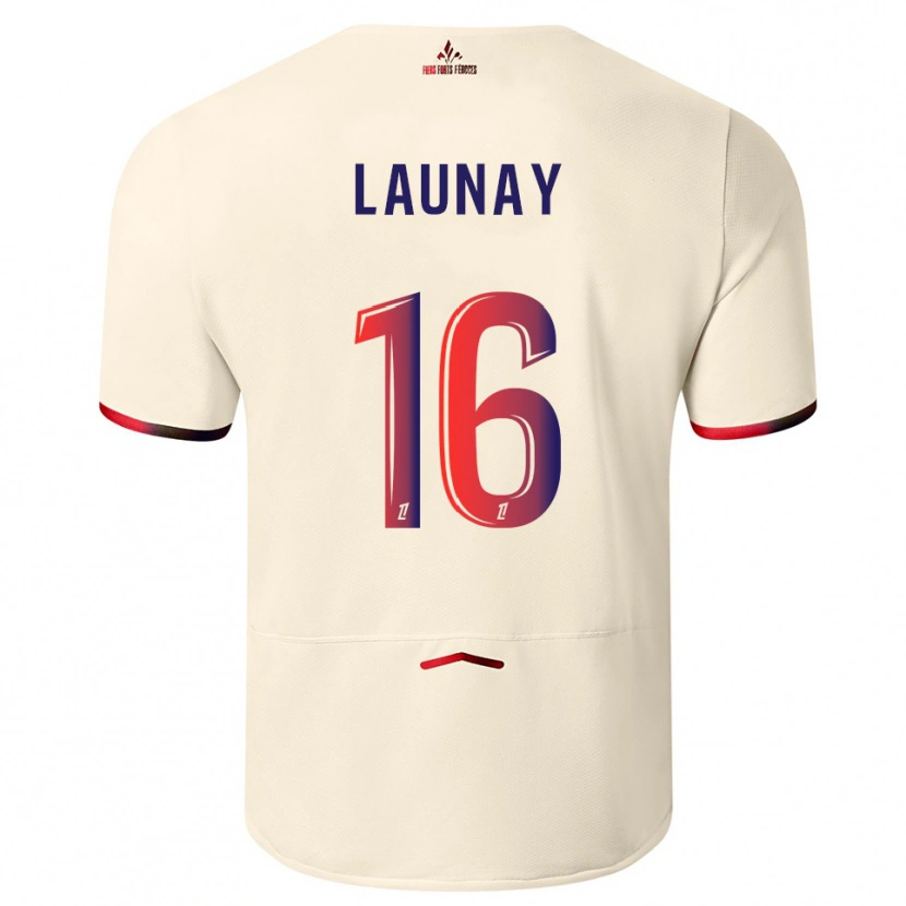 Danxen Dame Elisa Launay #16 Off-White Rød Bortetrøye Drakt Trøye 2025/26 Skjorter T-Skjorte