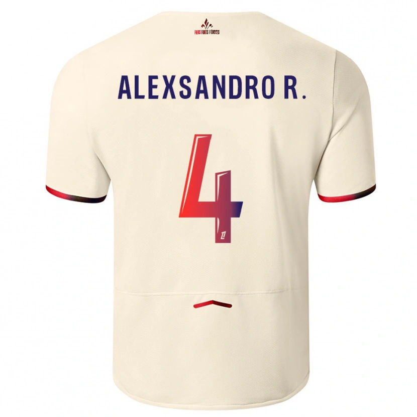 Danxen Dame Alexsandro #4 Off-White Rød Bortetrøye Drakt Trøye 2025/26 Skjorter T-Skjorte