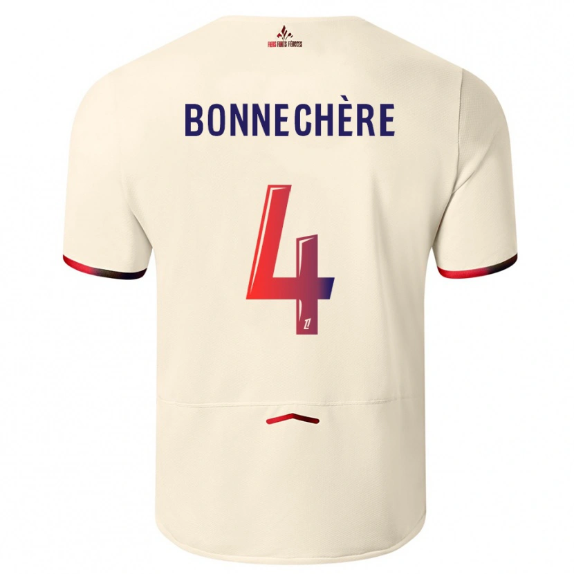 Danxen Dame Victor Bonnechère #4 Off-White Rød Bortetrøye Drakt Trøye 2025/26 Skjorter T-Skjorte