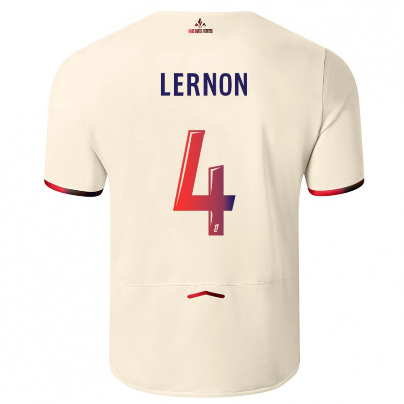 Danxen Dame Jessica Lernon #4 Off-White Rød Bortetrøye Drakt Trøye 2025/26 Skjorter T-Skjorte