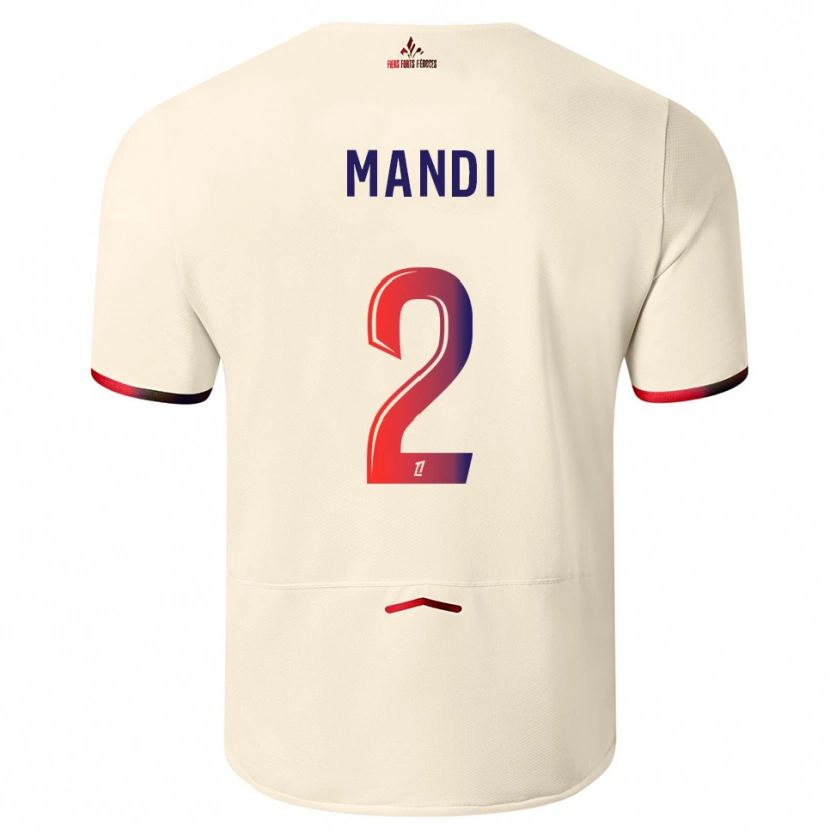 Danxen Dame Aïssa Mandi #2 Off-White Rød Bortetrøye Drakt Trøye 2025/26 Skjorter T-Skjorte