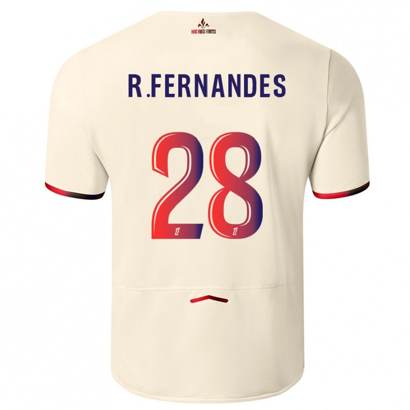 Danxen Dame Rafael Fernandes #28 Off-White Rød Bortetrøye Drakt Trøye 2025/26 Skjorter T-Skjorte