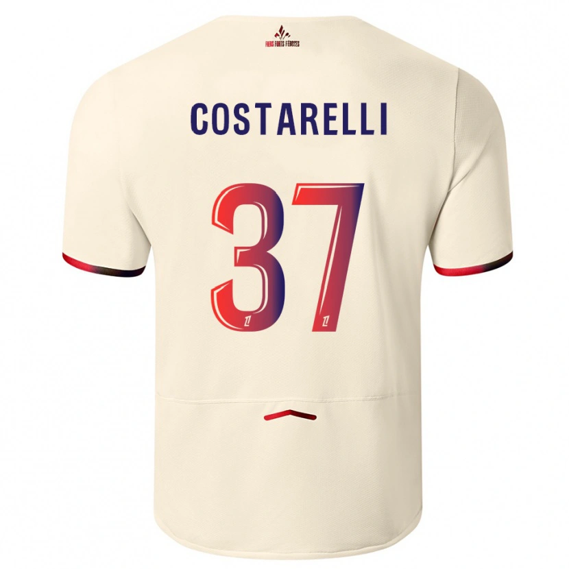 Danxen Dame Morgan Costarelli #37 Off-White Rød Bortetrøye Drakt Trøye 2025/26 Skjorter T-Skjorte