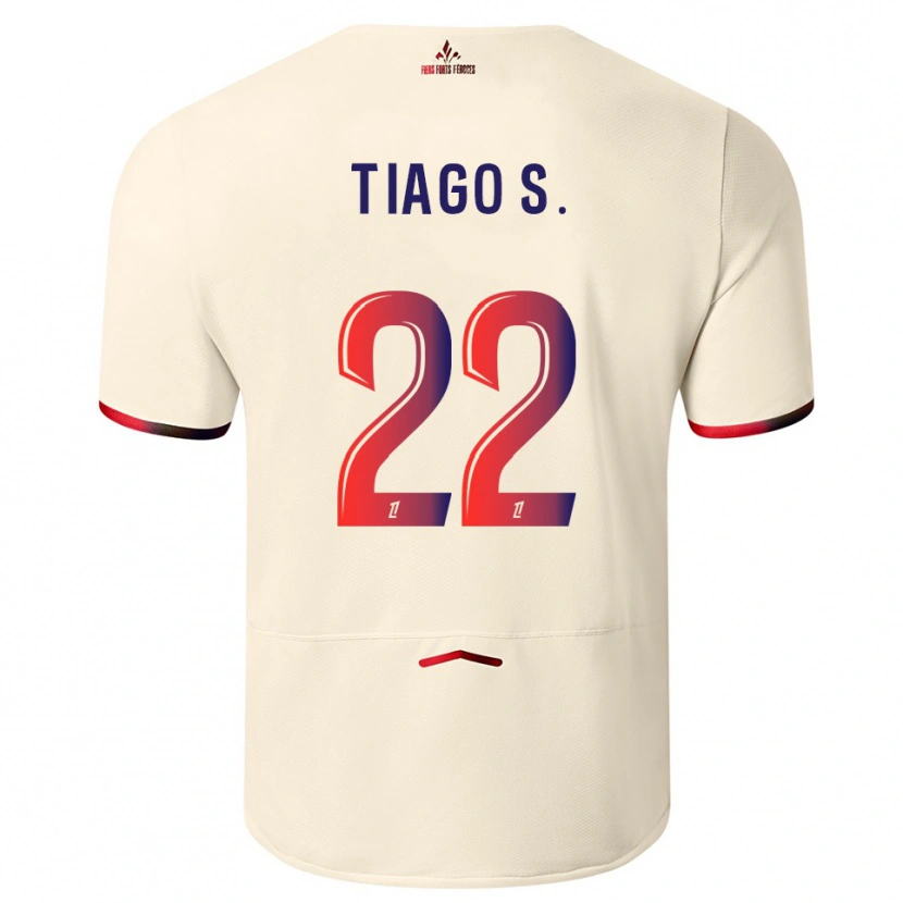 Danxen Dame Tiago Santos #22 Off-White Rød Bortetrøye Drakt Trøye 2025/26 Skjorter T-Skjorte
