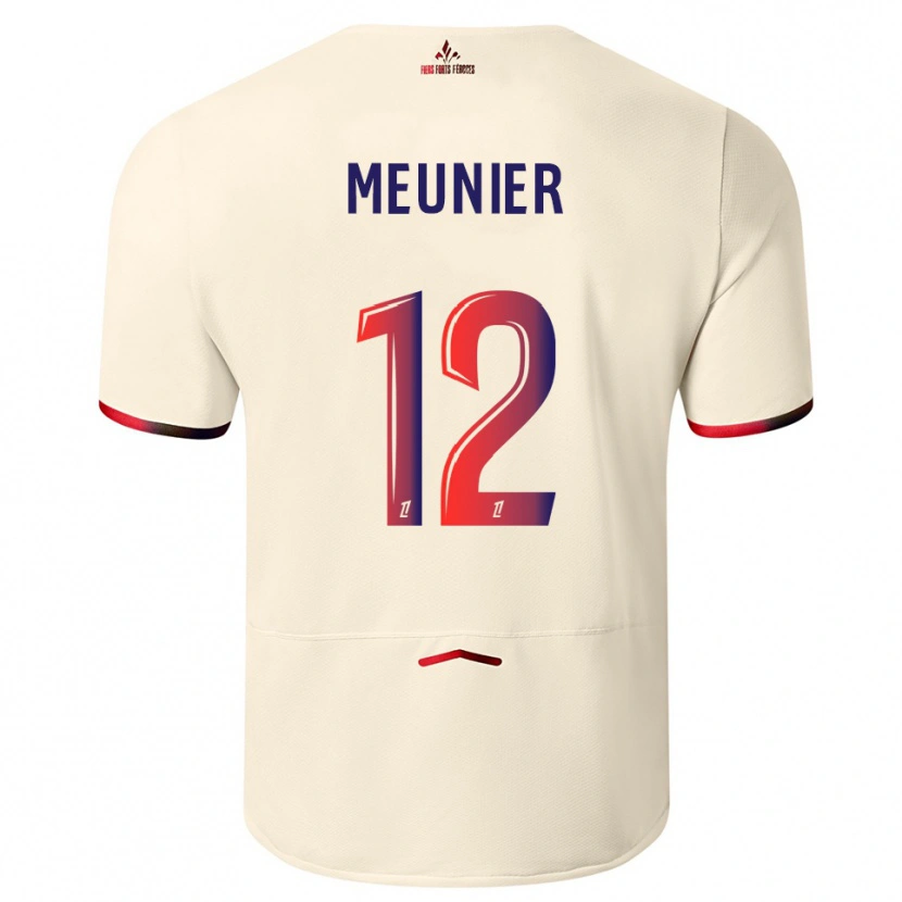 Danxen Dame Thomas Meunier #12 Off-White Rød Bortetrøye Drakt Trøye 2025/26 Skjorter T-Skjorte