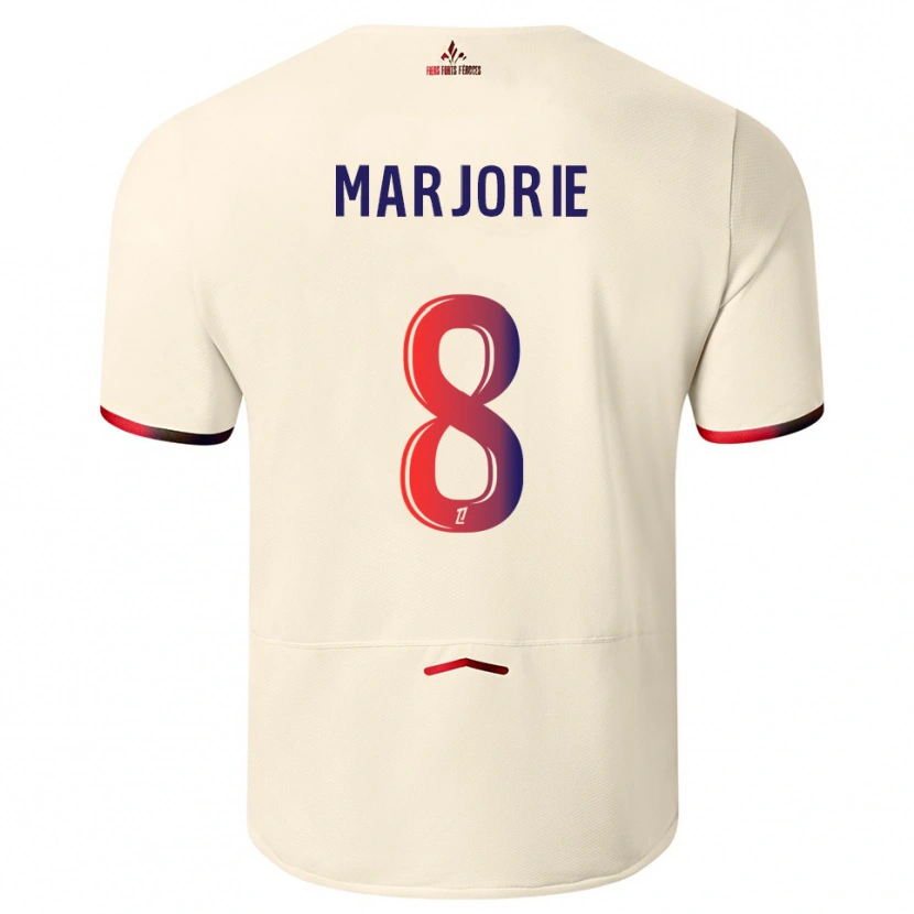 Danxen Dame Marjorie #8 Off-White Rød Bortetrøye Drakt Trøye 2025/26 Skjorter T-Skjorte
