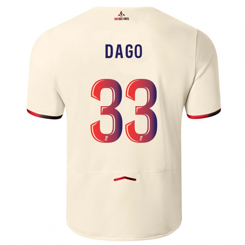 Danxen Dame Trévis Dago #33 Off-White Rød Bortetrøye Drakt Trøye 2025/26 Skjorter T-Skjorte