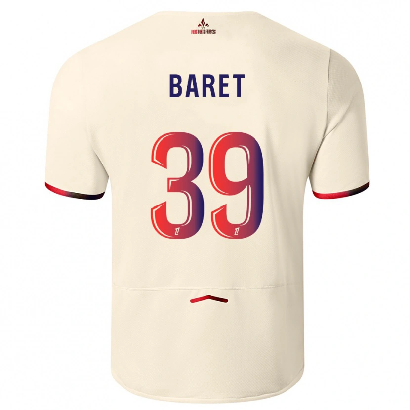 Danxen Dame Lilian Baret #39 Off-White Rød Bortetrøye Drakt Trøye 2025/26 Skjorter T-Skjorte