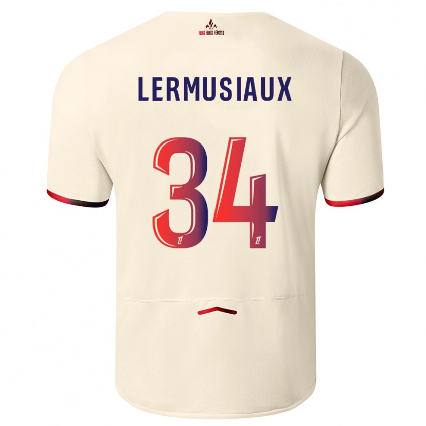 Danxen Dame Chrystal Lermusiaux #34 Off-White Rød Bortetrøye Drakt Trøye 2025/26 Skjorter T-Skjorte