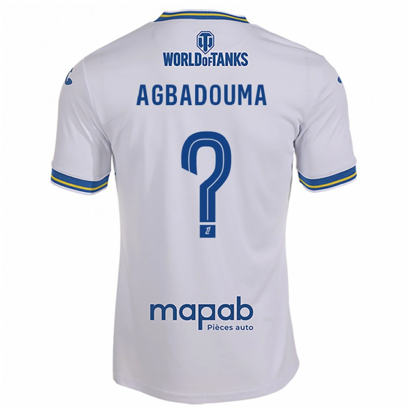 Danxen Dame Mathys Agbadouma #0 Hvit Lyseblå Bortetrøye Drakt Trøye 2025/26 Skjorter T-Skjorte