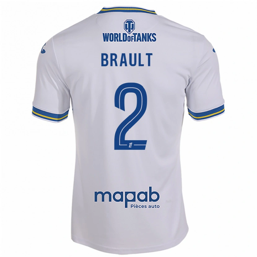 Danxen Dame Matis Brault #2 Hvit Lyseblå Bortetrøye Drakt Trøye 2025/26 Skjorter T-Skjorte