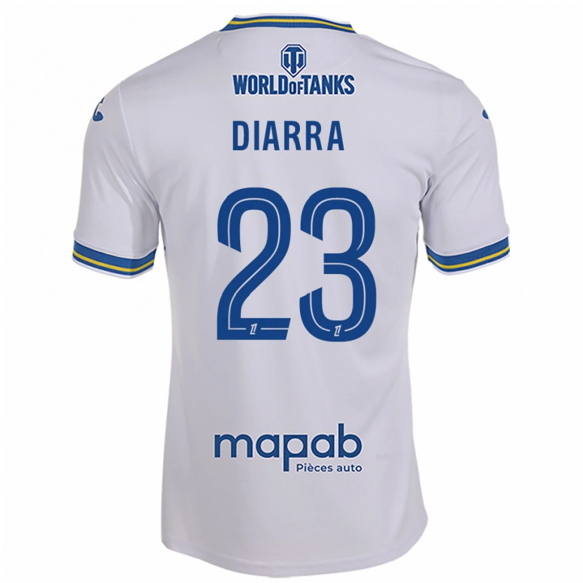 Danxen Dame Stéphane Diarra #23 Hvit Lyseblå Bortetrøye Drakt Trøye 2025/26 Skjorter T-Skjorte