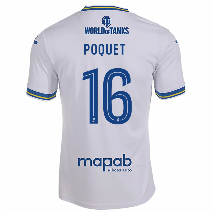 Danxen Dame Camille Poquet #16 Hvit Lyseblå Bortetrøye Drakt Trøye 2025/26 Skjorter T-Skjorte