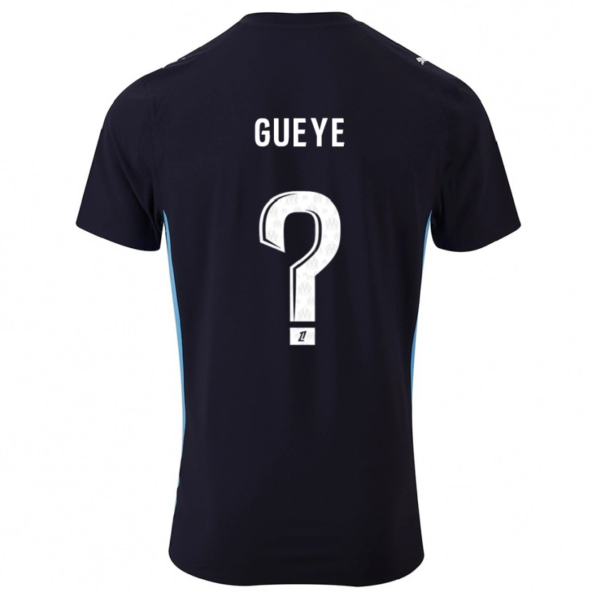 Danxen Dame Daouda Gueye #0 Svart Lyseblå Bortetrøye Drakt Trøye 2025/26 Skjorter T-Skjorte