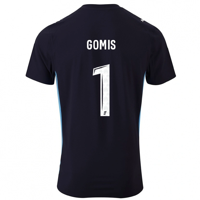 Danxen Dame Ibrahim Gomis #1 Svart Lyseblå Bortetrøye Drakt Trøye 2025/26 Skjorter T-Skjorte