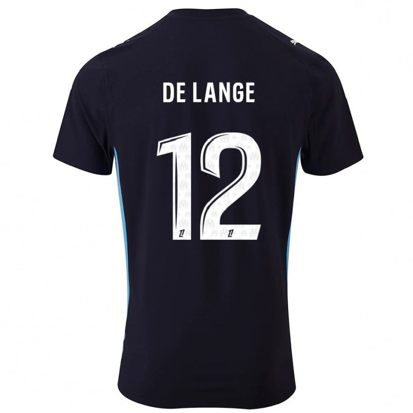 Danxen Dame Jeffrey De Lange #12 Svart Lyseblå Bortetrøye Drakt Trøye 2025/26 Skjorter T-Skjorte