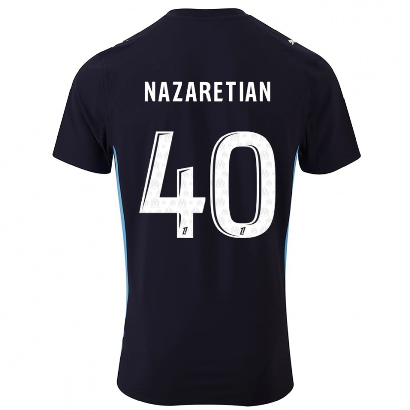 Danxen Dame Manuel Nazaretian #40 Svart Lyseblå Bortetrøye Drakt Trøye 2025/26 Skjorter T-Skjorte
