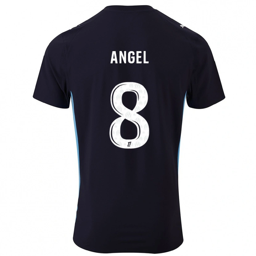 Danxen Dame Angel Gomes #8 Svart Lyseblå Bortetrøye Drakt Trøye 2025/26 Skjorter T-Skjorte