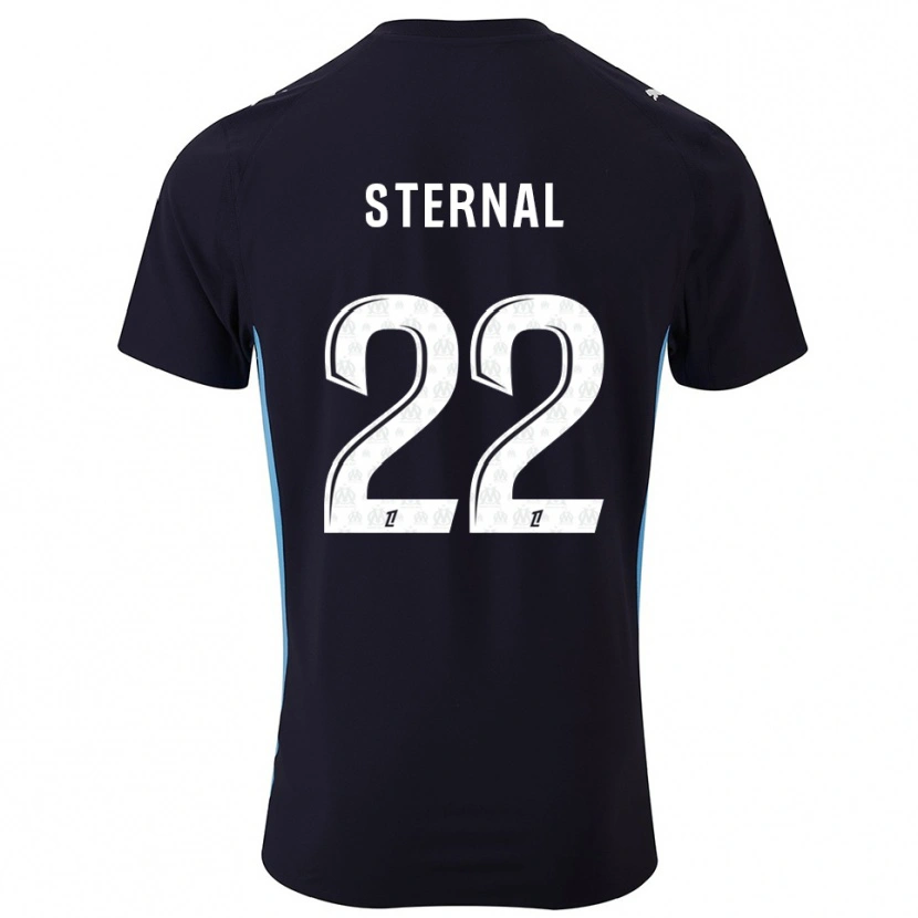 Danxen Dame Enzo Sternal #22 Svart Lyseblå Bortetrøye Drakt Trøye 2025/26 Skjorter T-Skjorte