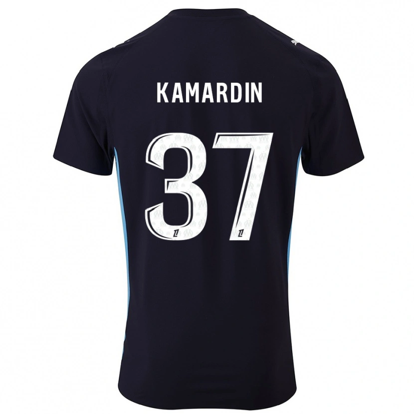 Danxen Dame Aaron Kamardin #37 Svart Lyseblå Bortetrøye Drakt Trøye 2025/26 Skjorter T-Skjorte